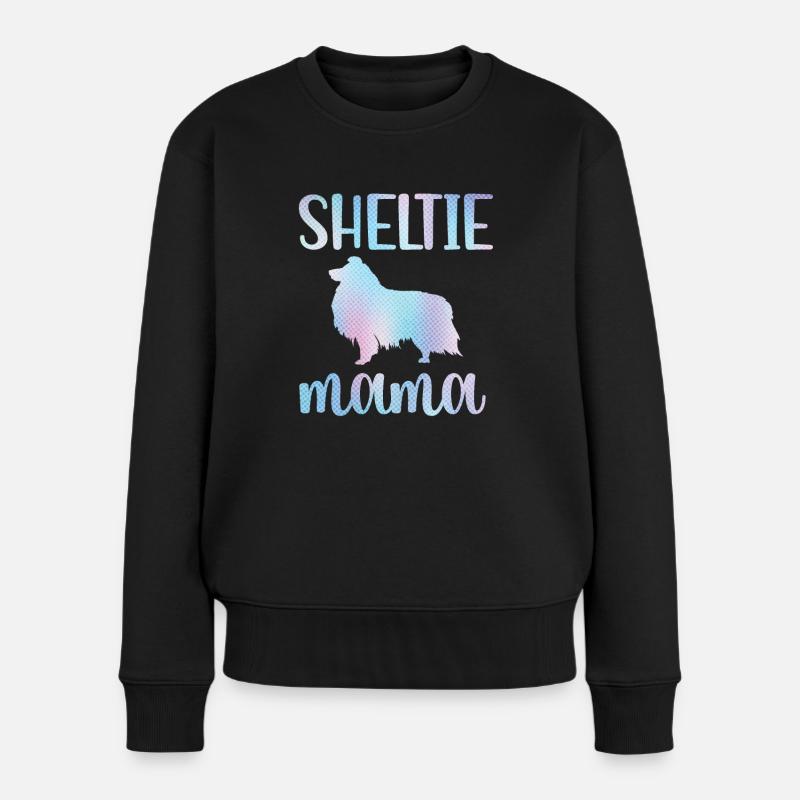 Sheltie Mama Shetland Sheepdog Hundebesitzerin - Frauen Premium Bio Pullover - Schwarz