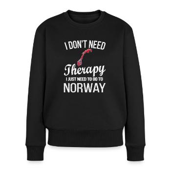 Norweger Norwegen Herkunft Norwegische Flagge - Frauen Premium Bio Pullover - Schwarz - Vorne - Julia (174cm)