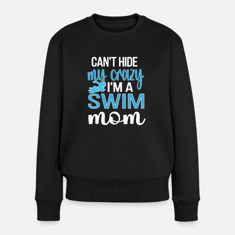 Schwimmmama Mutter Von Schwimmer Schwimm-Mama - Frauen Premium Bio Pullover - Schwarz