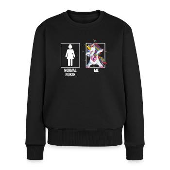 krankenschwester pflege intensivpflege nurse - Frauen Premium Bio Pullover - Schwarz - Vorne - Julia (174cm)