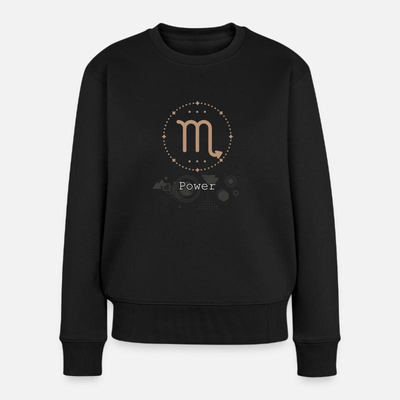 Sternzeichen Astrologie Minimalistischer geometrischer Skorpion - Frauen Premium Bio Pullover - Schwarz