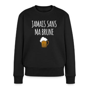 Jamais sans ma brune - Pull Premium bio Femme - noir - Devant - Julia (174cm)