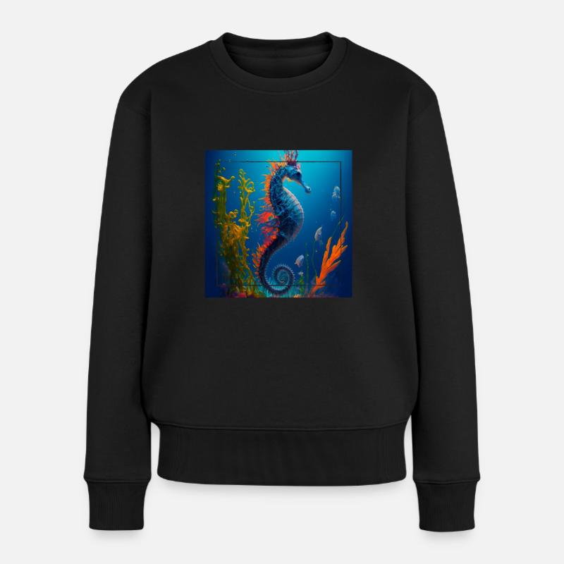 Leben unter Wasser - Frauen Premium Bio Pullover - Schwarz