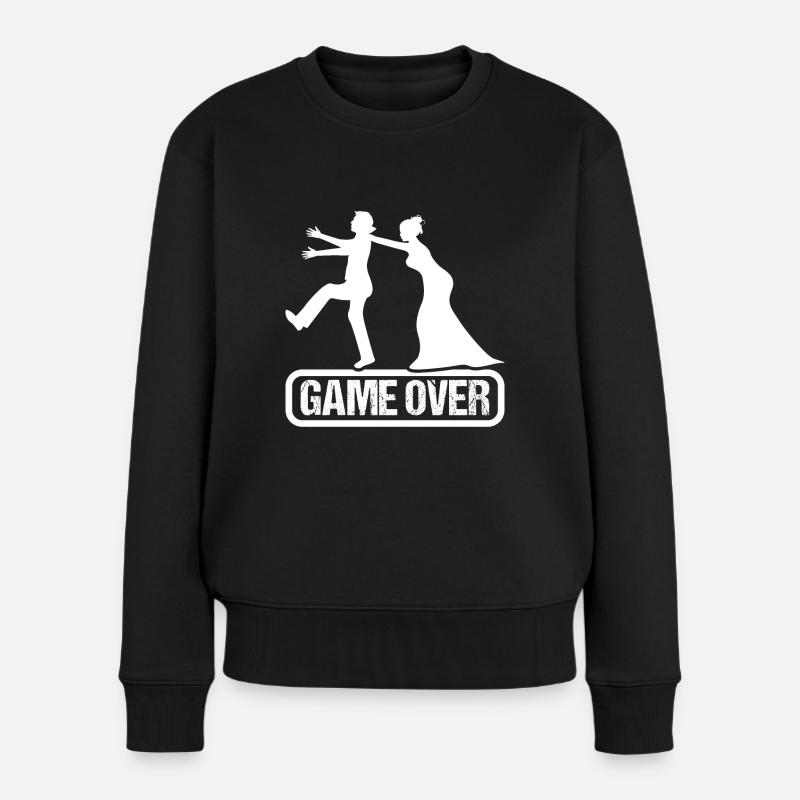 Hochzeit Game Over - Frauen Premium Bio Pullover - Schwarz