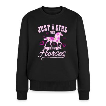 Chevaux Fille Fille - Pull Premium bio Femme - noir - Devant - Julia (174cm)