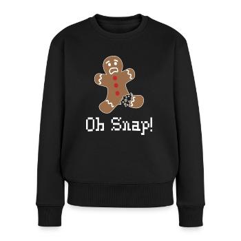 Oh Snap Ugly Sweater - Christmas - Frauen Premium Bio Pullover - Schwarz - Vorne - Julia (174cm)
