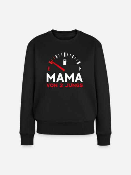 MAMA 2 JUNGEN ZWEI SÖHNE MUTTERTAG - Frauen Premium Bio Pullover - Schwarz