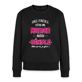 MAMAN - Pull Premium bio Femme - noir - Devant - Julia (174cm)