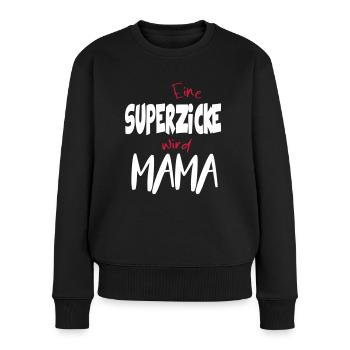 Schwangerschaft Mutterschaft Werdene Mama - Frauen Premium Bio Pullover - Schwarz - Vorne - Julia (174cm)