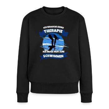 Schwimmer Schwimmen - Frauen Premium Bio Pullover - Schwarz - Vorne - Julia (174cm)