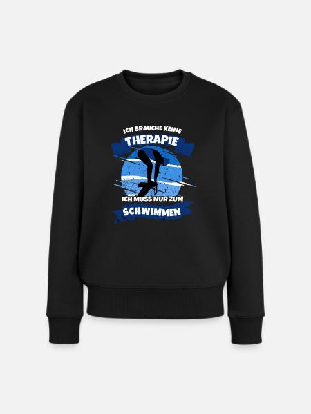 Schwimmer Schwimmen - Frauen Premium Bio Pullover - Schwarz