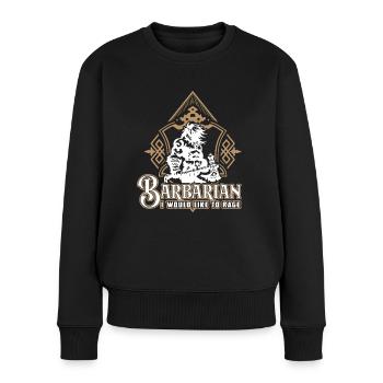 Barbaren-Klassenemblem-RPG-Spiel - Frauen Premium Bio Pullover - Schwarz - Vorne - Julia (174cm)