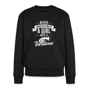 Baritone Horn Girl Orchestra Musician - Women's Premium Organic Jumper - black - Front - Julia (174cm)