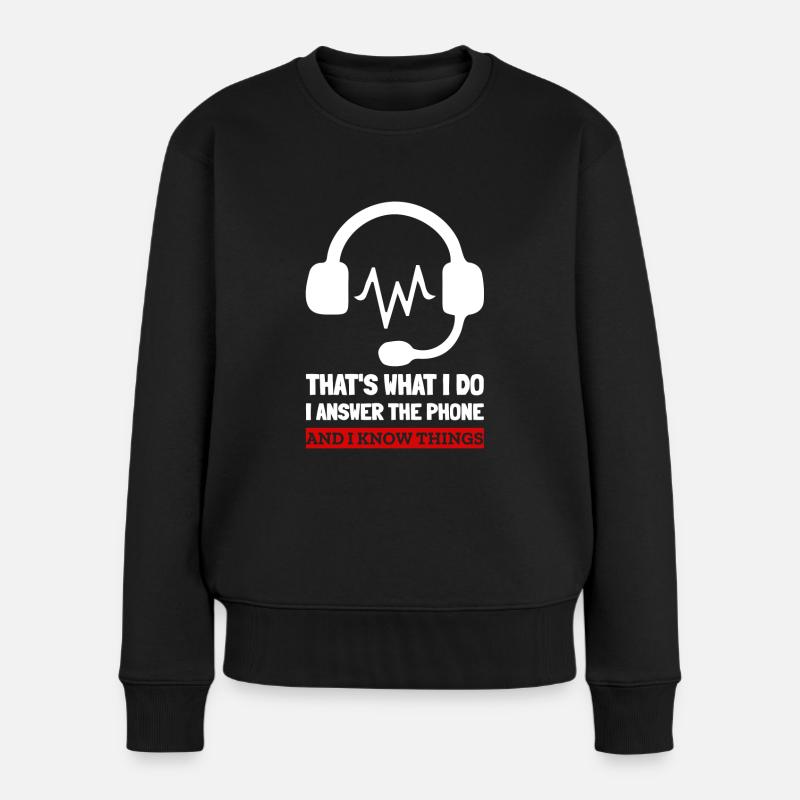 Kundendienstmitarbeiter Call Center-Agent - Frauen Premium Bio Pullover - Schwarz