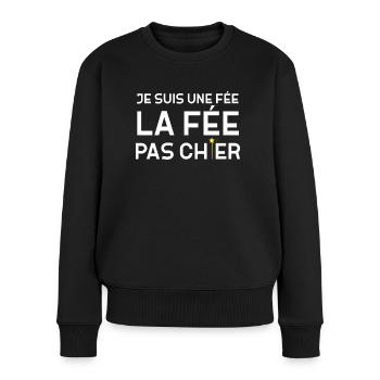 Fait Pas Chier Humour Fée Femme - Pull Premium bio Femme - noir - Devant - Julia (174cm)