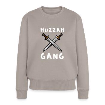 Huzzah Renaissance Festival Ren Faire Knight - Frauen Premium Bio Pullover - Taupe - Vorne - Julia (174cm)