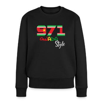 Gwada 971 Flag - Women's Premium Organic Jumper - black - Front - Julia (174cm)