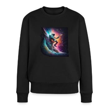 Surf spatial - Pull Premium bio Femme - noir - Devant - Julia (174cm)