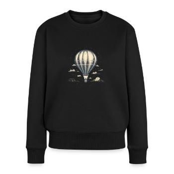 Retro Balloon - Frauen Premium Bio Pullover - Schwarz - Vorne - Julia (174cm)