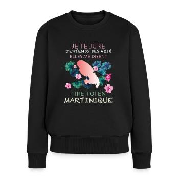 martinique Cadeau drôle pour femme - Pull Premium bio Femme - noir - Devant - Julia (174cm)