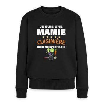 Mamie Et Ses Bonne Recette Cdeau Cuisinière - Pull Premium bio Femme - noir - Devant - Julia (174cm)