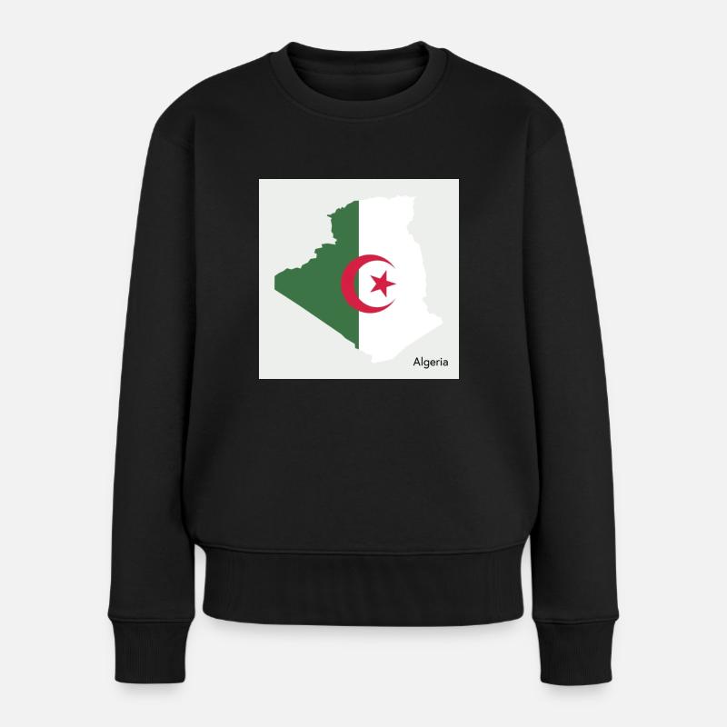 Algerien Flagge, Map - Frauen Premium Bio Pullover - Schwarz