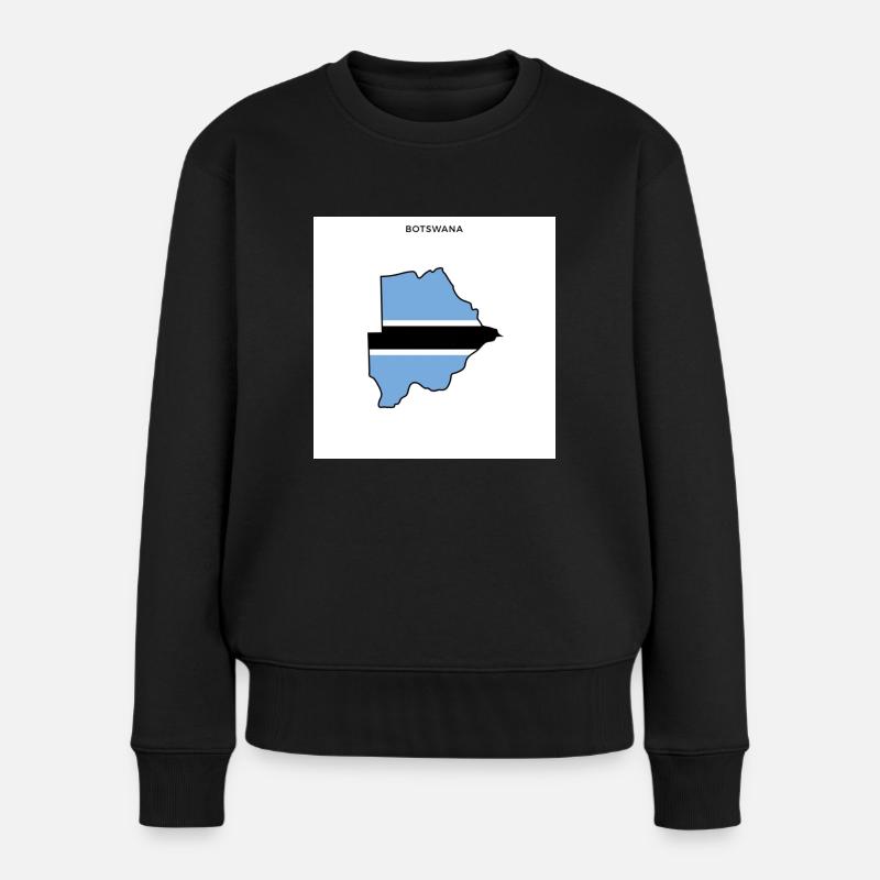 Botswana (Botsuana) Flagge, Map - Frauen Premium Bio Pullover - Schwarz