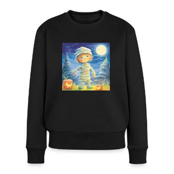 Momie pastel à Halloween - Pull Premium bio Femme - noir - Devant - Julia (174cm)