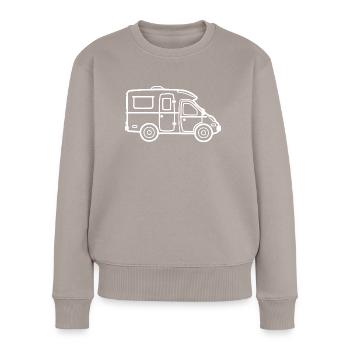 Motorhome partially integrated - contour white - Women's Premium Organic Jumper - taupe - Front - Julia (174cm)