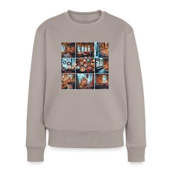 Winter Café - Frauen Premium Bio Pullover - Taupe - Vorne - Julia (174cm)
