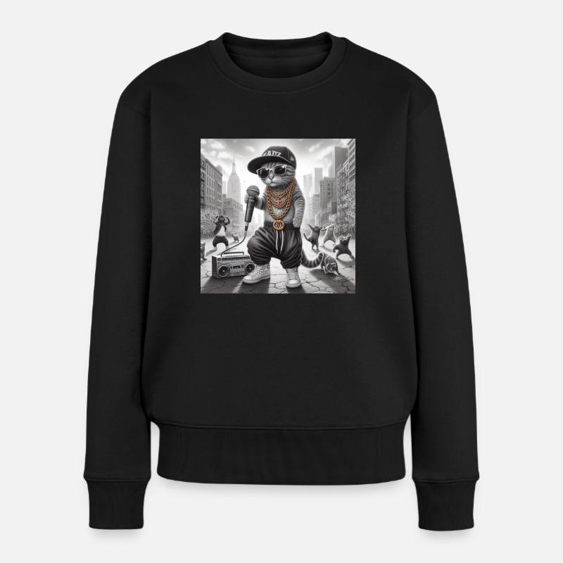 MC Meow - Women's Premium Organic Jumper - black