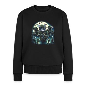 Ronronnements spéciaux - Pull Premium bio Femme - noir - Devant - Julia (174cm)