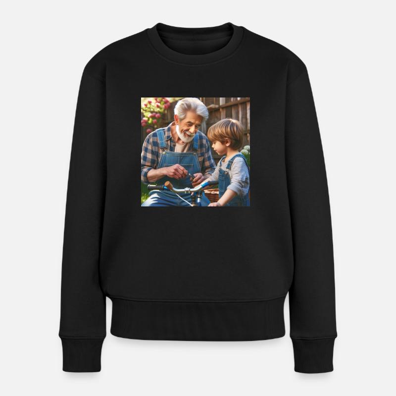Opa ist der beste - Frauen Premium Bio Pullover - Schwarz