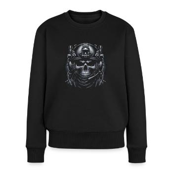 Ewige Wachsamkeit - Frauen Premium Bio Pullover - Schwarz - Vorne - Julia (174cm)