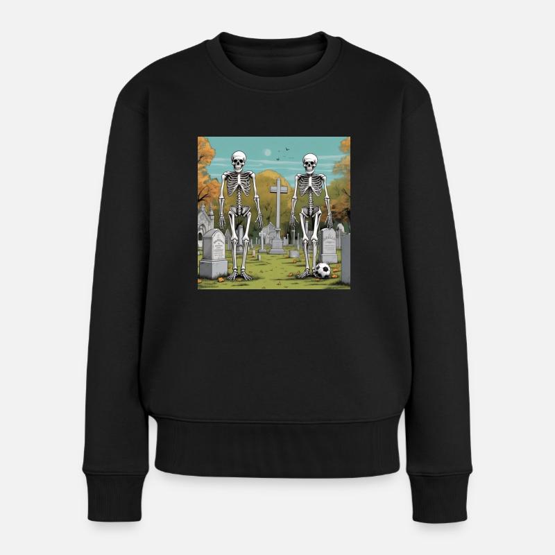 Spiel der Skelette - Frauen Premium Bio Pullover - Schwarz