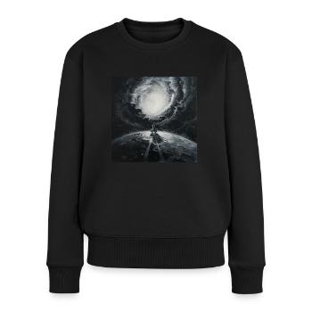 Dunkler Raum - Frauen Premium Bio Pullover - Schwarz - Vorne - Julia (174cm)