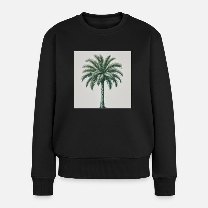 Simple Palm - Frauen Premium Bio Pullover - Schwarz