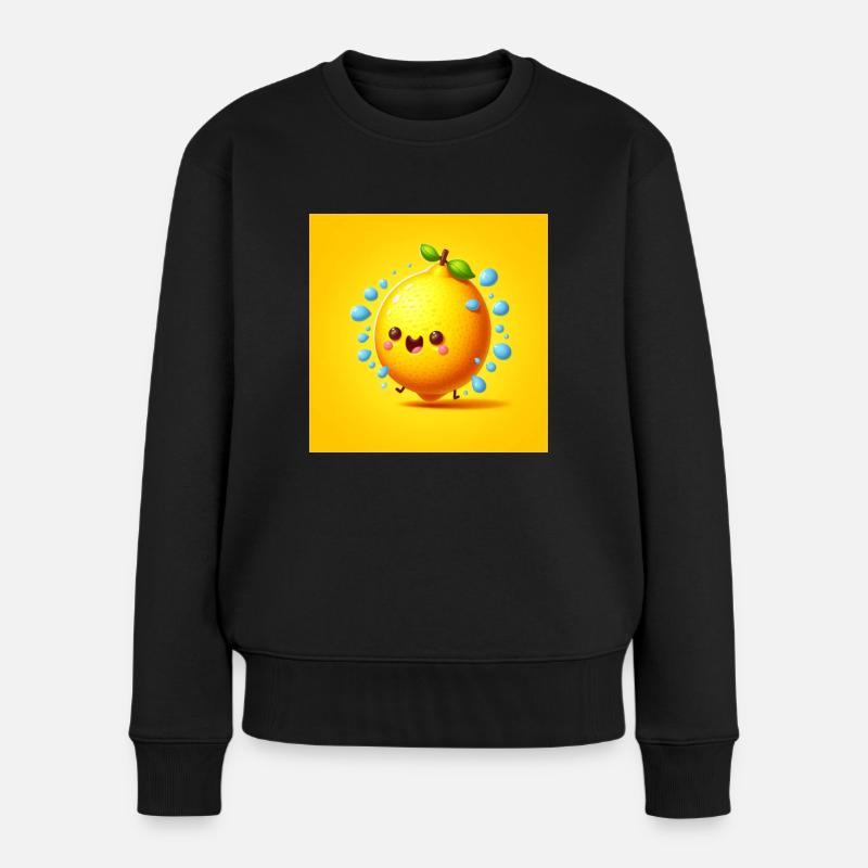 Joyful Citrus Splash - Frauen Premium Bio Pullover - Schwarz