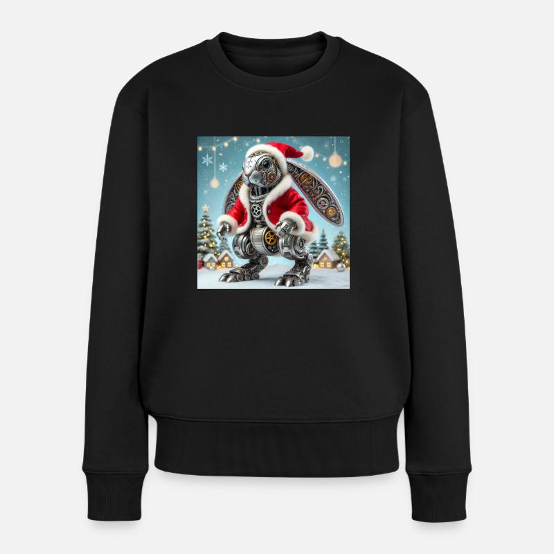 Weihnachtshase - Frauen Premium Bio Pullover - Schwarz