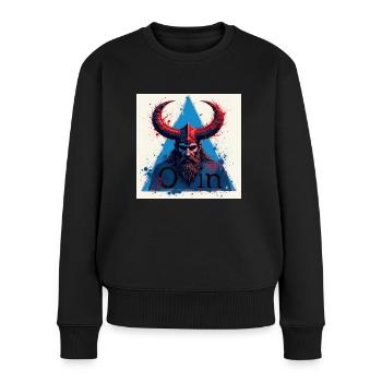 Odin - Frauen Premium Bio Pullover - Schwarz - Vorne - Julia (174cm)