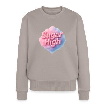 Zucker hoch - Frauen Premium Bio Pullover - Taupe - Vorne - Julia (174cm)