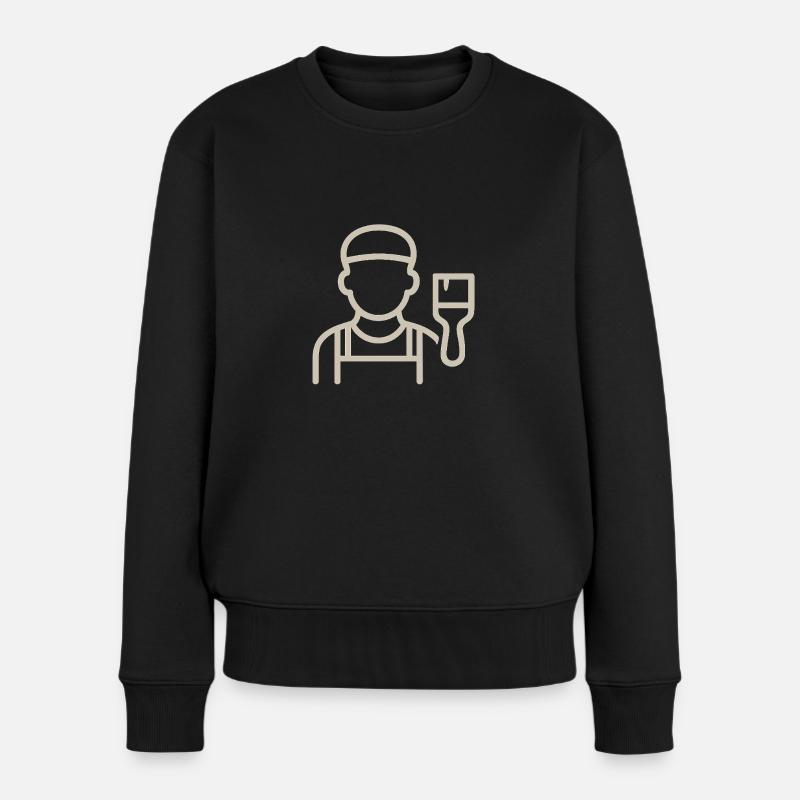 Der Maler - Frauen Premium Bio Pullover - Schwarz