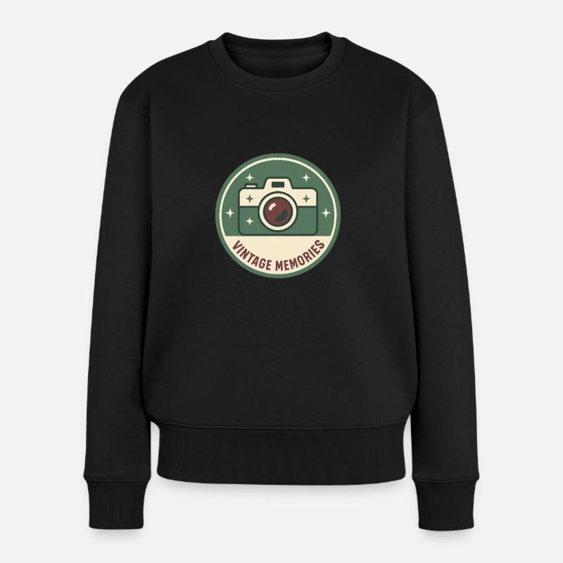 Filmkamera - Frauen Premium Bio Pullover - Schwarz