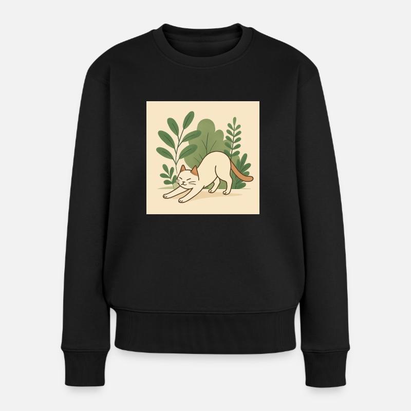 Cat - Women's Premium Organic Jumper - black