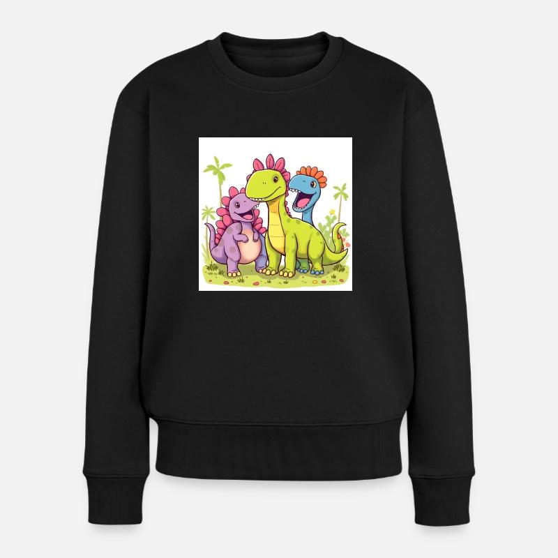 Dino Freunde - Frauen Premium Bio Pullover - Schwarz