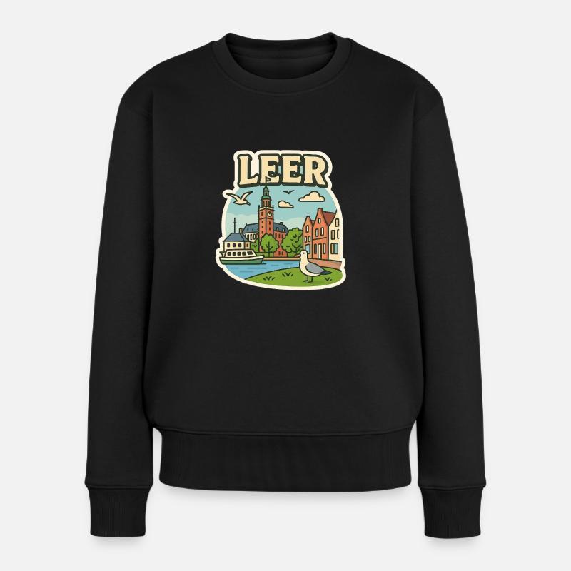 Leer - Frauen Premium Bio Pullover - Schwarz