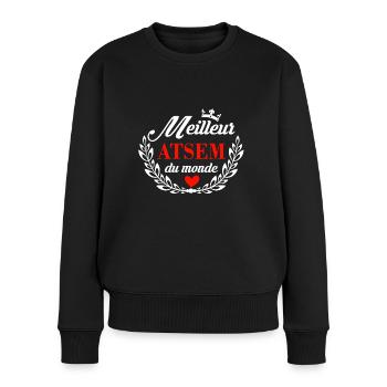 Meilleur atsem du monde - Pull Premium bio Femme - noir - Devant - Julia (174cm)