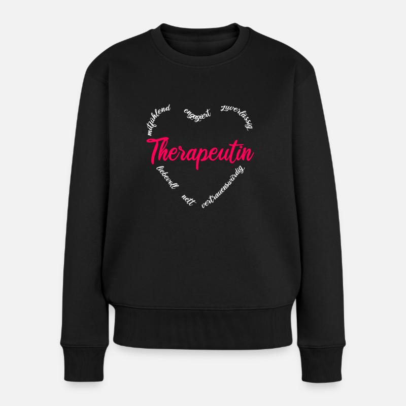 Therapeutin Psychotherapeutin Geschenk - Frauen Premium Bio Pullover - Schwarz