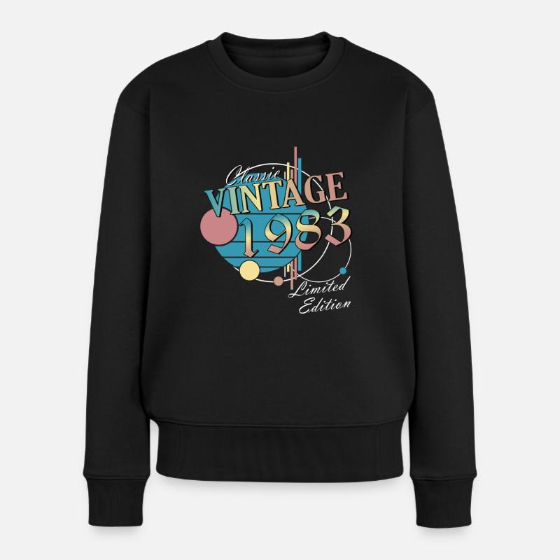 1983 Jahrgang Original 40. Geburtstag Geschenk - Frauen Premium Bio Pullover - Schwarz