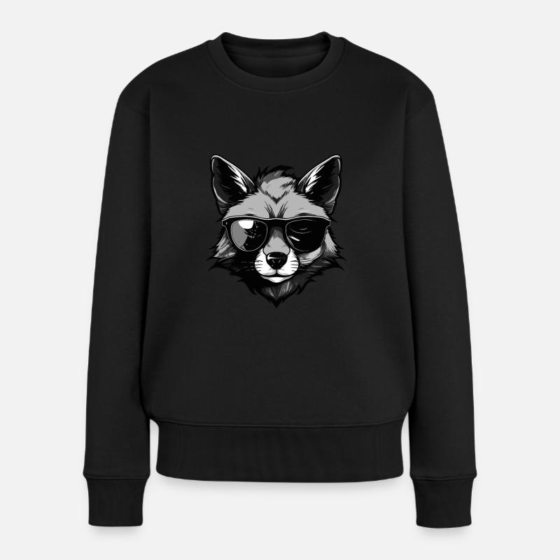 Fête cool hipster Fox - Pull Premium bio Femme - noir